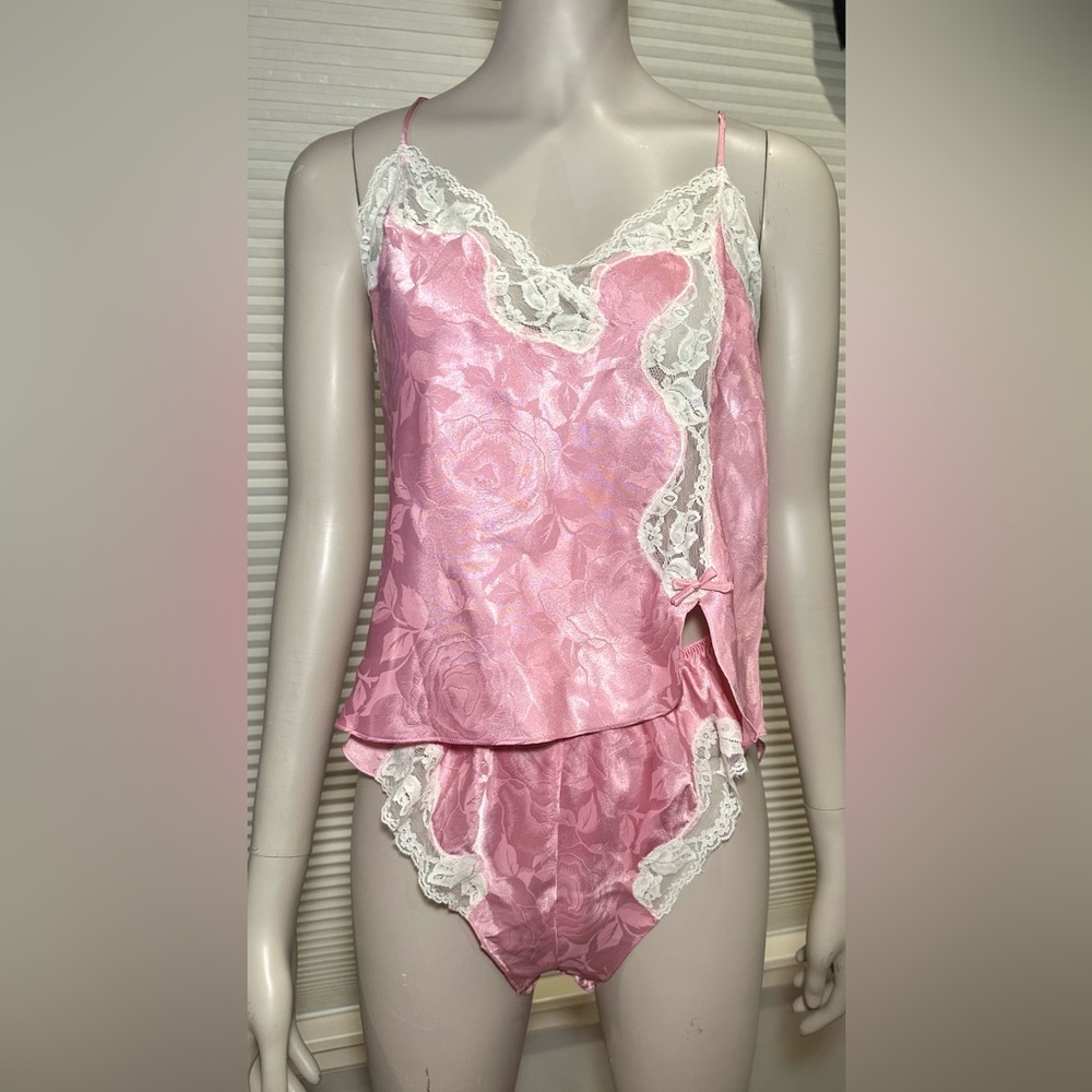 Vtg 90s Amelia's Satin Two Piece Set Tank Top/ Panties Sz Large NEW w Orig Tag